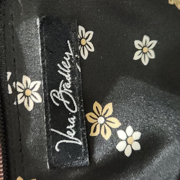 Vera Bradley Solid Quilted Handbag Purse Solid black with silver logo hardware. - Picture 10 of 14